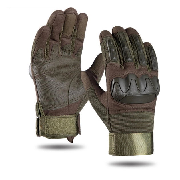 Перчатки тактические военные-армейские сенсорные CAMO с защитой костяшек кулака дышащие, боевые M Olive CMO911 - изображение 1