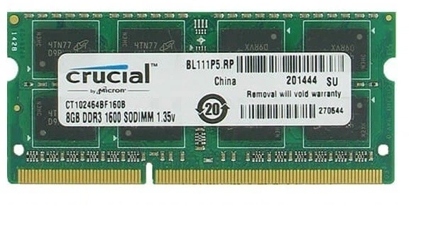 Оперативная память Micron SoDimm 8Gb DDR3L 1600MHz PC3L 12800 CL11 ...