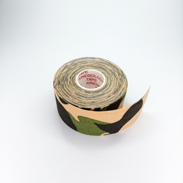 Тейп кінезіо 3,8 см, кінезіологічна стрічка Kinesiology Tape, 3,8 см , камуфляж - зображення 1