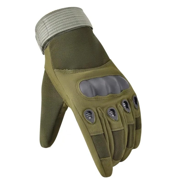 Тактические полнопалые перчатки (велоперчатки, мотоперчатки) Eagle Tactical ET-12 Green Размер L - изображение 2