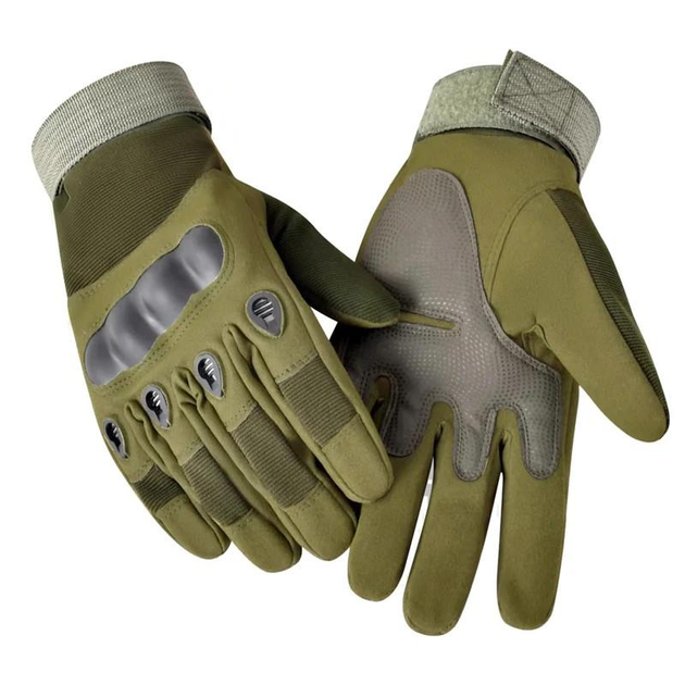 Тактические полнопалые перчатки (велоперчатки, мотоперчатки) Eagle Tactical ET-12 Green Размер XL - изображение 1