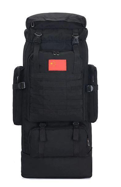 Рюкзак тактический раздвижной MHZ K1006 черный, 70-85 л - изображение 1