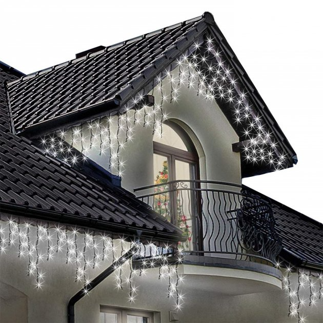 Гирлянда-бахрома уличная Xmas 7404 LED 150 3.3Line Short curtain 2Вт 10х1.5м с соединителем Белый - изображение 3