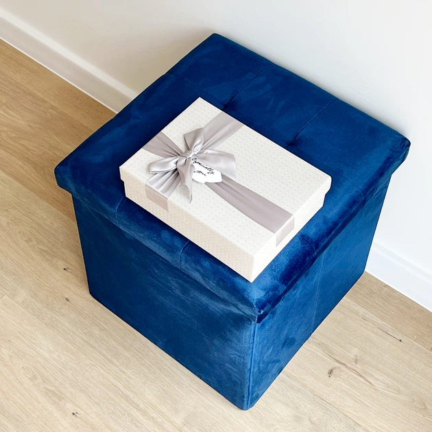 Пуф для хранения MBM HOME велюровый 38х38х38 см Синий (TH-05 BLUE) - Фото 9 Пуф для хранения MBM HOME велюровый 38х38х38 см Синий (TH-05 BLUE) - изображение 9