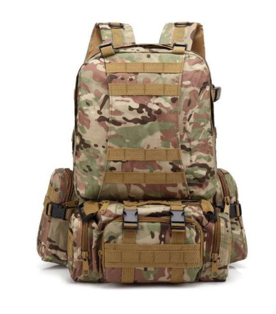 Большой тактический рюкзак TacticBag 45-55л с подсумками (Мультикам) - изображение 1