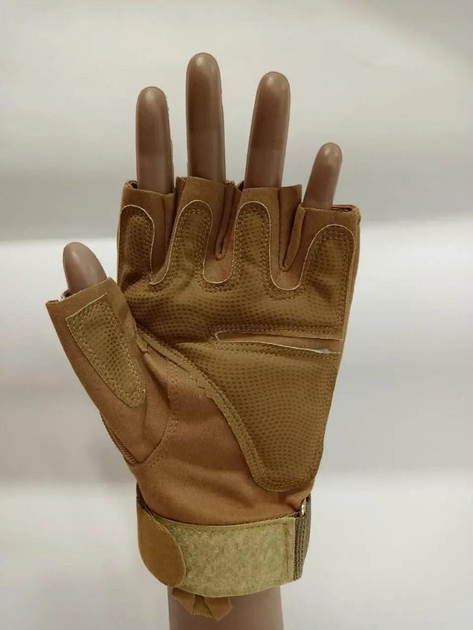 Перчатки беспалые с защитой XL койот 043-5-2022 - изображение 2