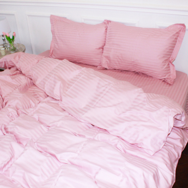Постельное белье MirSon Satin Stripe 30-0007 Pink 143х210 полуторный ...