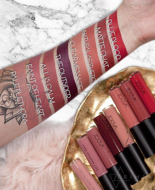 Жидкая матовая помада ZOEVA Pure Velours Lips Liquid Lipstick Natural Aesthetic 6.5 мл - изображение 6
