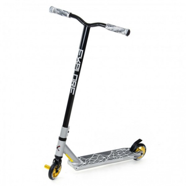 Самокат трюковый Explore Storm NEW (HIC) Grey ABEC-9 110 мм + пеги ...