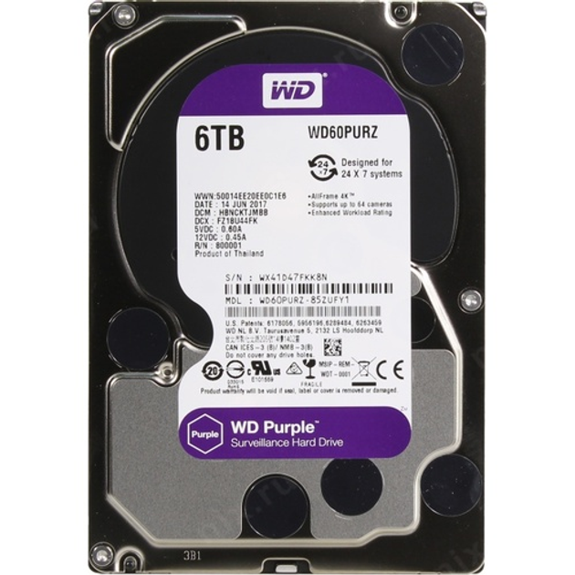 Жорсткий диск Western Digital Purple 6 TB 5640 rpm 128 MB WD62PURZ 6Gb ...