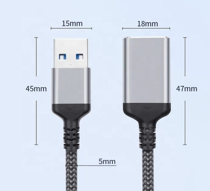 Кабель удлинитель USB 3.0 - 1м AM/AF Noname серый – фото, отзывы ...