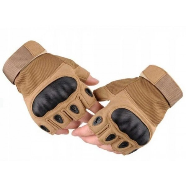 Тактические перчатки без пальцев Oakley цвет бежевые Tactical Gloves PRO beige для ЗСУ ТРО ССО размер XL - изображение 2