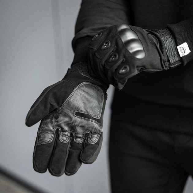 Тактичні рукавички повнопалі HIMARS колір темний Tactical Gloves PRO black для ЗСУ ТРО ССО розмір L - зображення 2