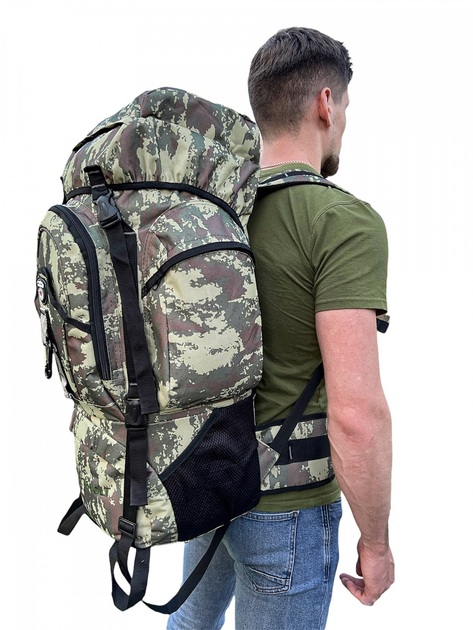Тактичний Військовий Рюкзак ЗСУ 75 літрів Похідний Камуфляж - зображення 2