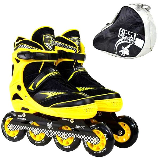Беговые роликовые коньки Best roller 39-42 размер черно-желтые 55488048 55488048 