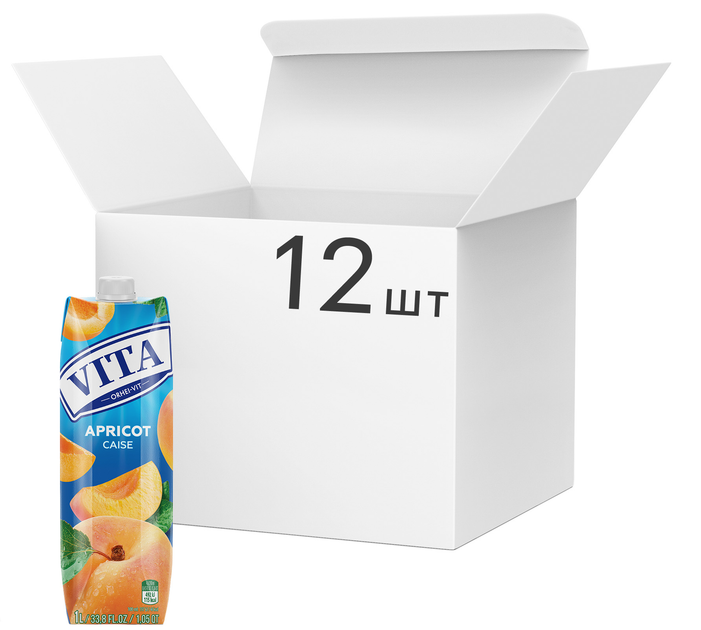 Упаковка нектару Vita Абрикосовий 1 л х 12 шт (7290010673940) – купити ...