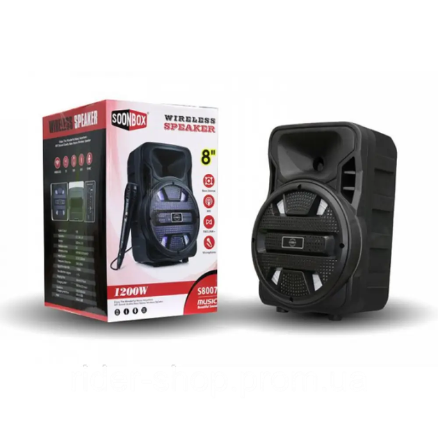 Музыкальная Колонка Bluetooth S8007 с микрофоном и LED - изображение 4