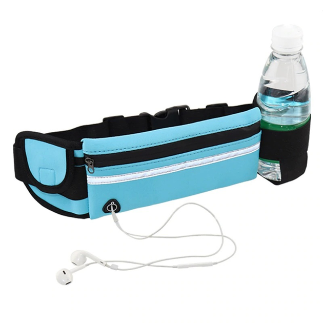 Сумка для бега на пояс RunBag с карманом на бутылку Blue (HbP0506205 ...