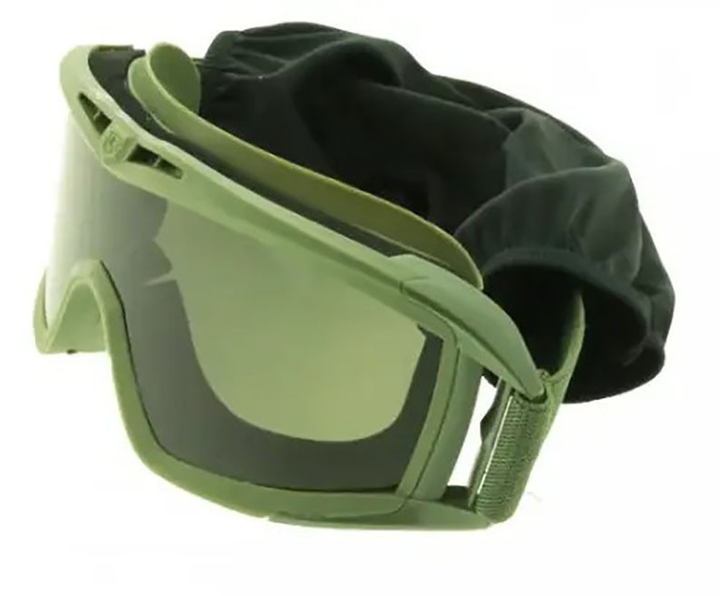 Захисні окуляри тактичні STS Black, захисна маска зі змінними лінзами - зображення 1