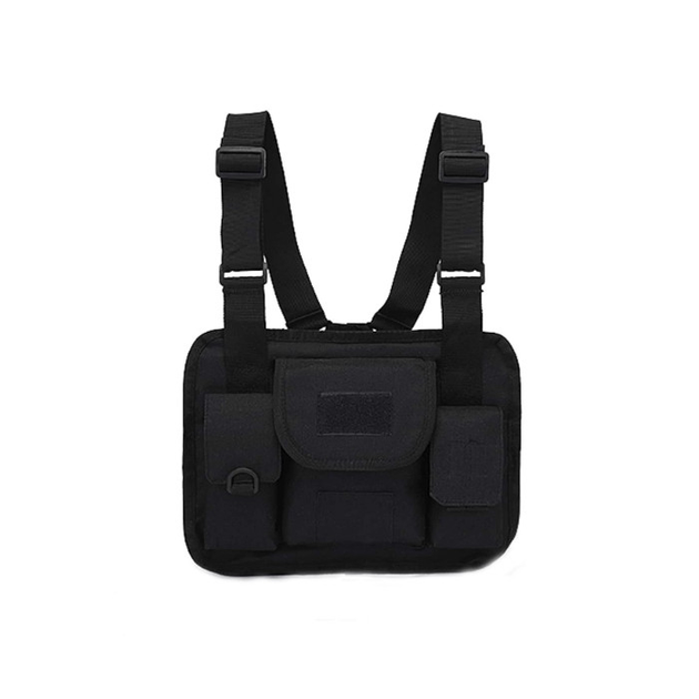 Сумка на плече для велоспорту, подорожей, туризму Tactical Chest Bag Black - зображення 2