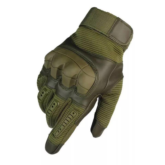 Тактичні перчатки з пальцями Gloves FF 4 олива розмір L - зображення 2