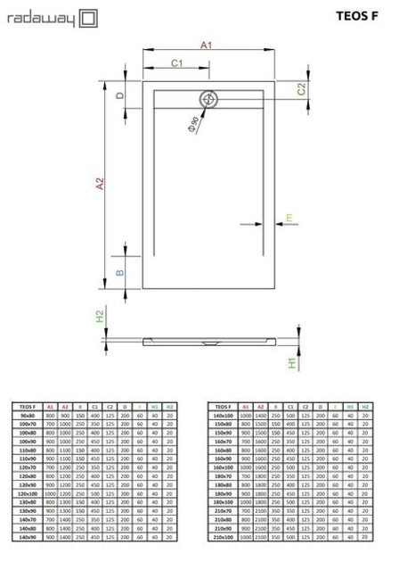 Душевой поддон RADAWAY Teos F 130x90 цвет антрацит HTF13090-64 - изображение 2
