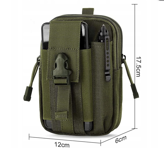 Тактичний поясний підсумк Outdoor Tactics ZK1, сумка для телефону. Зелений. - зображення 1