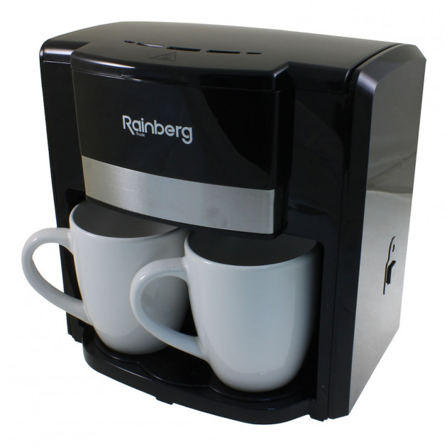  капельная кофеварка Rainberg RB-613 с чашками черная .