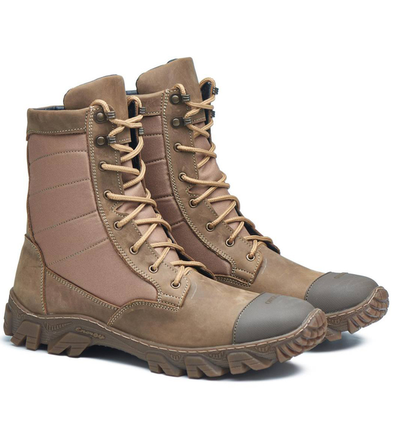 Берці демісезонні черевики тактичні чоловічі, туфлі тактичні чоловічі берці, натуральна шкіра та кордура, розмір 39, Bounce ar. GH-I-1239, колір койот - зображення 1