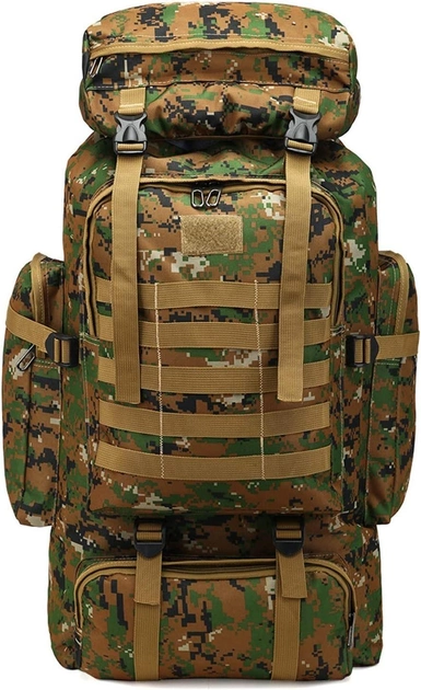Військовий тактичний рюкзак Abrams, водонепроникний камуфляжний рюкзак піксель великої ємності 70 л для кемпінгу, туризму, подорожей (Б70-005) - зображення 1