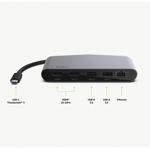 Порт-репликатор Belkin Thunderbolt 3 Dock Mini Station D'accueil (F4U098BT) - изображение 3