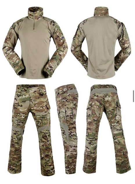 Тактичний військовий костюм YAKEDA G3 Multicam Убакс та Штани із захистом колін XL Multicam YK0020807-2 - зображення 1