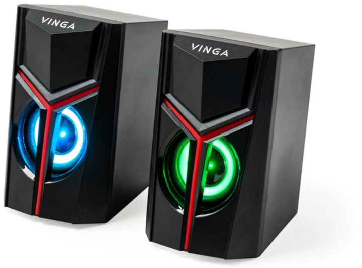 Акустична система 2.0 Vinga SP-100 LED USB BlackVinga - зображення 7