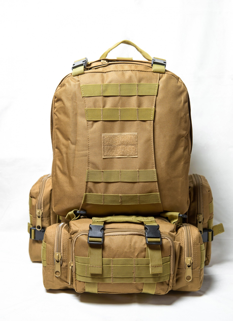 Рюкзак тактичний штурмовий зсу 50 л, рюкзак військовий койот, похідний ЗСУ армійський - зображення 2