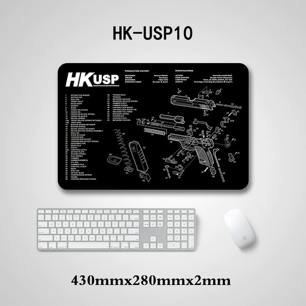 Коврик для чистки оружия HK-USP10 с мягкой резины Clefers Tactical (5002193H) - зображення 1