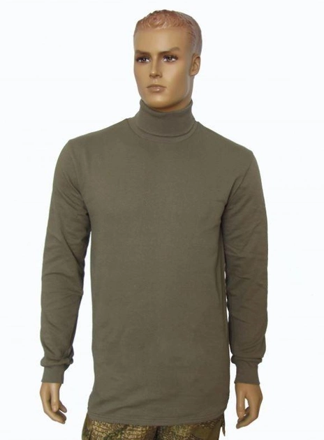 Тактична футболка з довгим рукавом (гольф) CT Хакі, з відворотом (100% хб) (CT137-NECK-44) - изображение 1