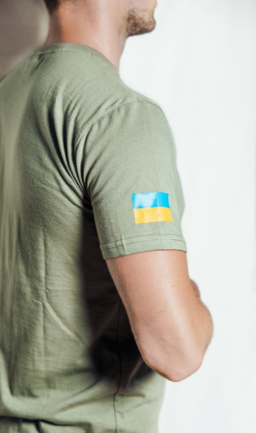 Тактична футболка Оліва ЗСУ світла, літня військова футболка чоловіча, футболка оливкова ЗСУ. Розмір М (48) - зображення 2