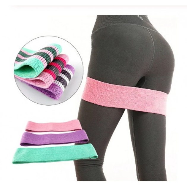 Резинки для фитнеса и спорта тканевые Hip Resistance Band комплект из 3 ...
