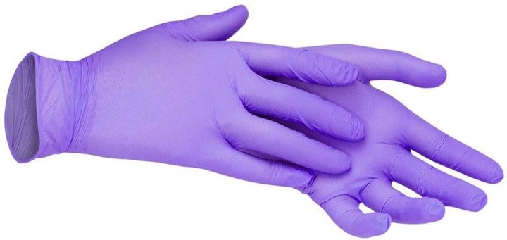 Перчатки нитриловые без пудры нестерильные SafeTouch Advanced фиолетовые M (3,5 г) - изображение 1