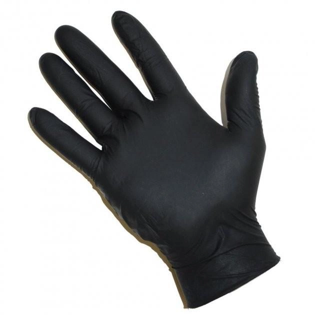 Перчатки нитриловые нестерильные Zarys EasyCare Black S 100 шт - изображение 1