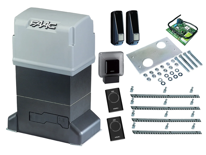 Автоматика для откатных ворот FAAC 844 ER KIT (створка до 1800 кг.) Фотоэлементы + лампа, 2 шт., 4 м - Фото 1 Автоматика для откатных ворот FAAC 844 ER KIT (створка до 1800 кг.) Фотоэлементы + лампа, 2 шт., 4 м - изображение 1