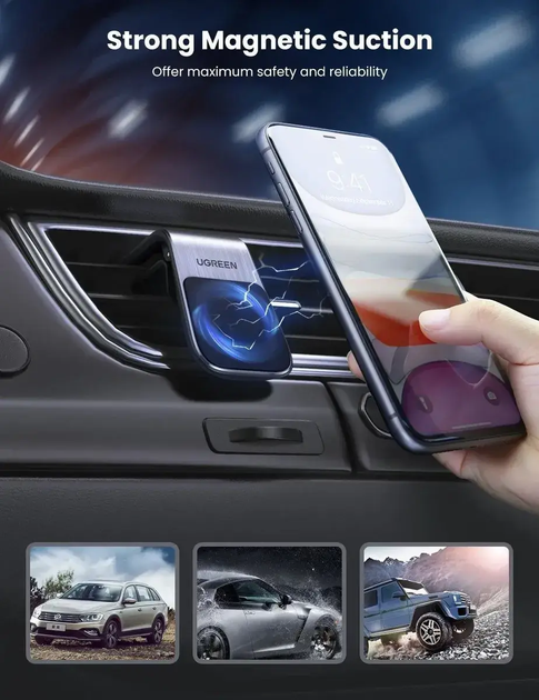 Автодержатель для телефона UGREEN LP290 Waterfall Magnetic Phone Holder UGR-80712B - Фото 3 Автодержатель для телефона UGREEN LP290 Waterfall Magnetic Phone Holder UGR-80712B - изображение 3