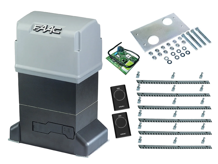 Автоматика для откатных ворот FAAC 844 ER KIT (створка до 1800 кг.) Без аксессуаров, 2 шт., 6 м - Фото 1 Автоматика для откатных ворот FAAC 844 ER KIT (створка до 1800 кг.) Без аксессуаров, 2 шт., 6 м - изображение 1