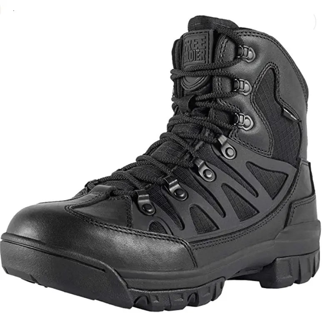 Берці FREE SOLDIER, чорні, дихаюча, водовідштовхувальне, похідне взуття, тактичні армійські черевики, військові черевики р.46 - зображення 1