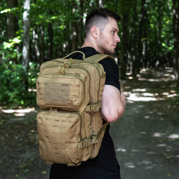 Військовий Тактичний рюкзак 36 л Койот Warrior Assault Laser Cut 36L Coyote з системою MOLLE Армійський Штурмовий + Тактичні рукавички - зображення 2