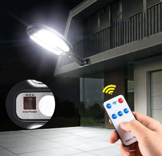 Вуличний світильник на сонячній батареї Solar sensor light HB-8188B із датчиком руху Чорний - зображення 7