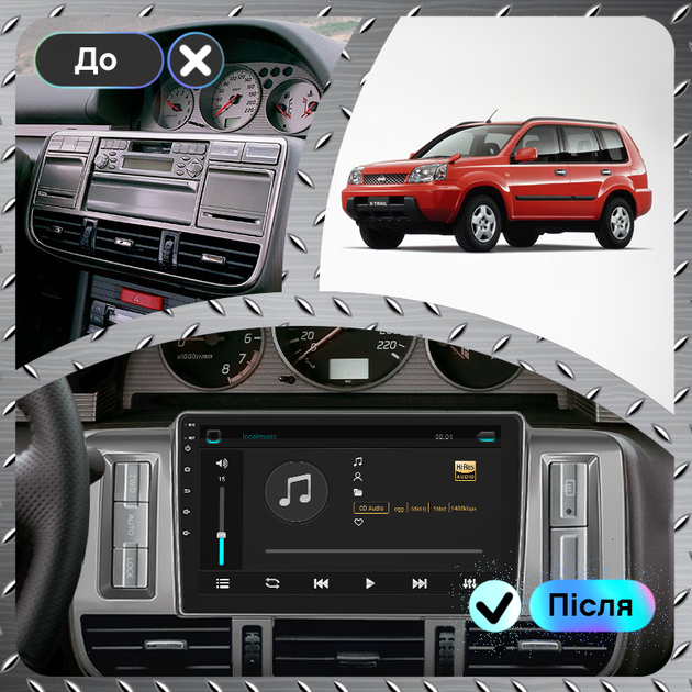 Штатная магнитола 9" Lesko для Nissan X-Trail I 2000-2003 6/128Gb 4G Wi-Fi GPS Top Ниссан - изображение 2