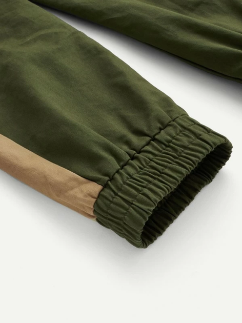 Брюки с цветными вставками Shein 07181224974 M (91639M) Хаки - изображение 3