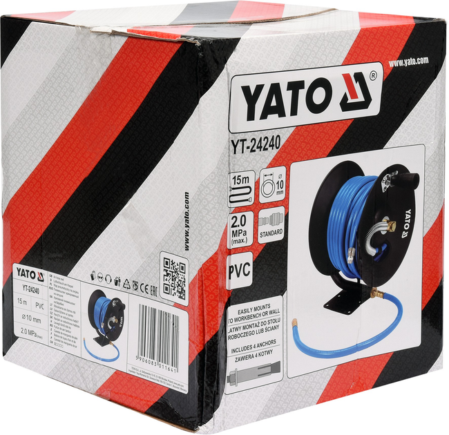 Пневматический шланг на катушке YATO YT-24240 10 мм 15 м - Фото 2 Пневматический шланг на катушке YATO YT-24240 10 мм 15 м - изображение 2