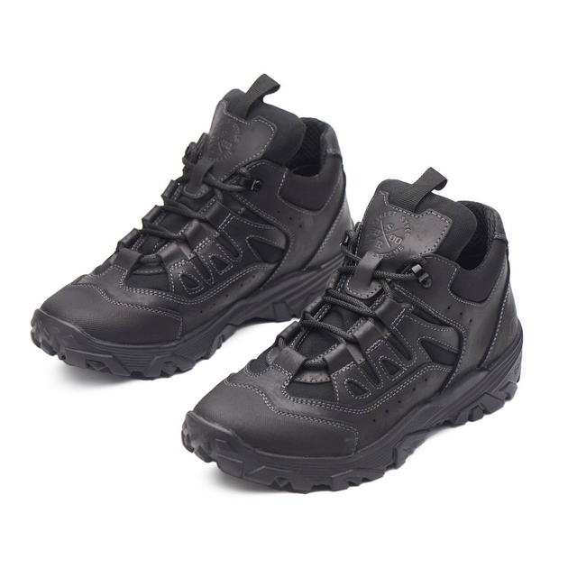 Кросівки тактичні чоловічі демісезонні, кросівки тактичні чоловічі, натуральна шкіра та кордура, розмір 43, Bounce ar. TRFI-2343, колір чорний - зображення 2